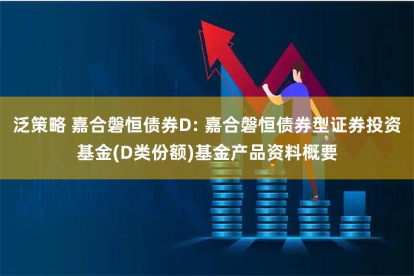 泛策略 嘉合磐恒债券D: 嘉合磐恒债券型证券投资基金(D类份额)基金产品资料概要