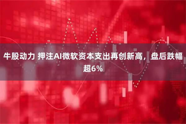 牛股动力 押注AI微软资本支出再创新高，盘后跌幅超6%