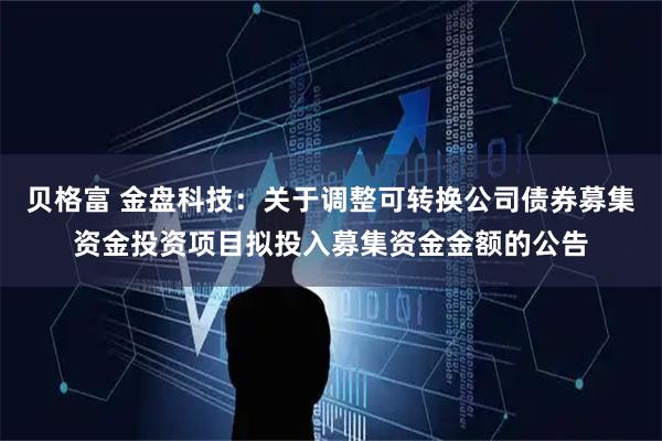 贝格富 金盘科技：关于调整可转换公司债券募集资金投资项目拟投入募集资金金额的公告